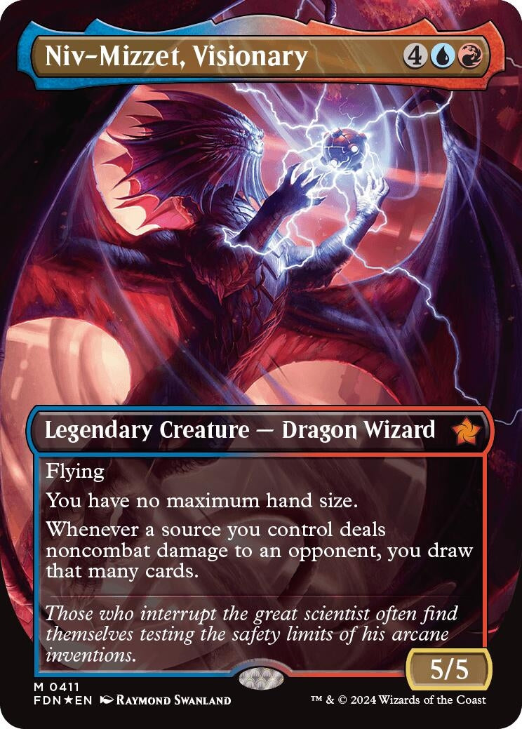 Image for Niv-Mizzet, Visionary (Borderless) (Mana Foil) (Foundations) (411) - Magic: The Gathering