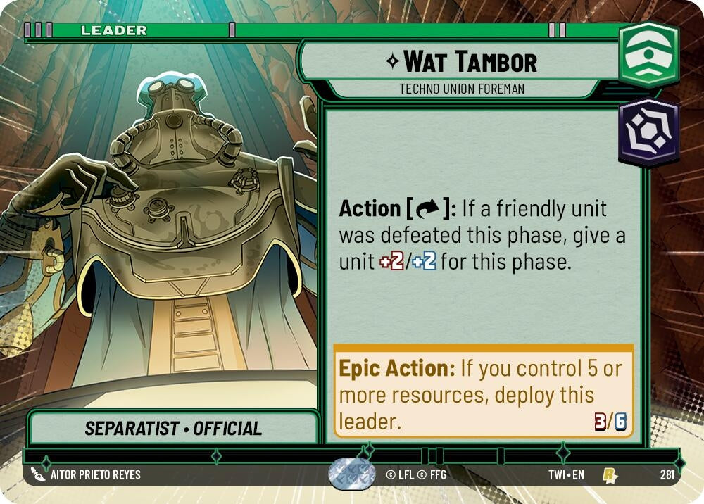 Image for Wat Tambor - Techno Union Foreman (Hyperspace) (Twilight of the Republic) (281) - Star Wars: Unlimited