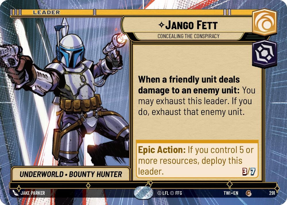 Image for Jango Fett - Concealing the Conspiracy (Hyperspace) (Twilight of the Republic) (291) - Star Wars: Unlimited
