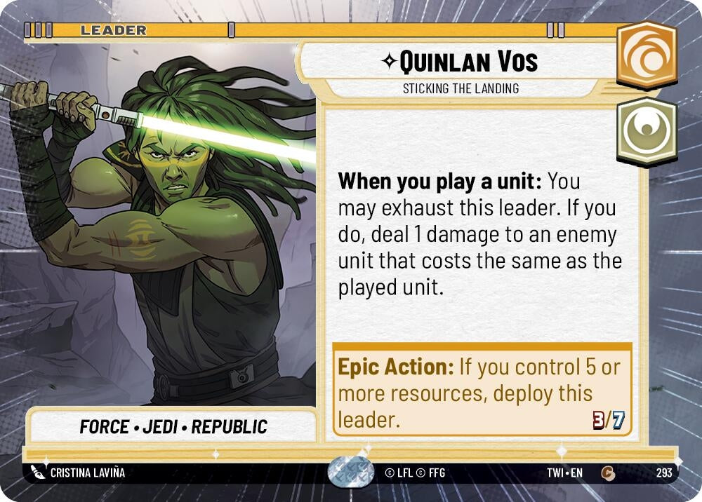 Image for Quinlan Vos - Sticking the Landing (Hyperspace) (Twilight of the Republic) (293) - Star Wars: Unlimited