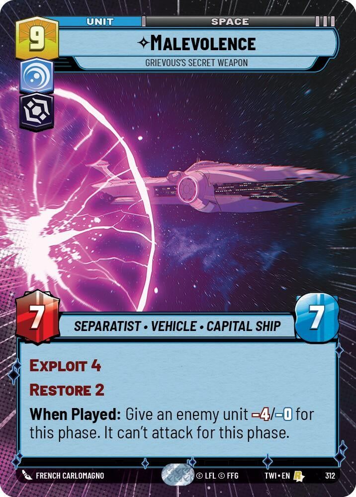 Image for Malevolence - Grievous's Secret Weapon (Hyperspace) (Twilight of the Republic) (312) - Star Wars: Unlimited