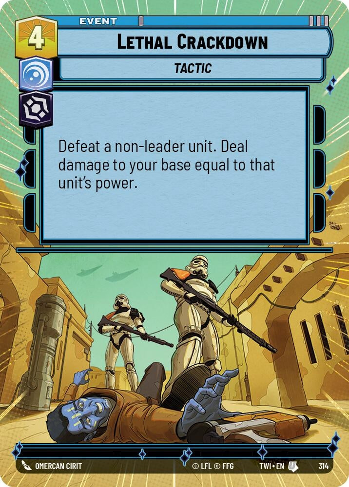 Image for Lethal Crackdown (Hyperspace) (Twilight of the Republic) (314) - Star Wars: Unlimited