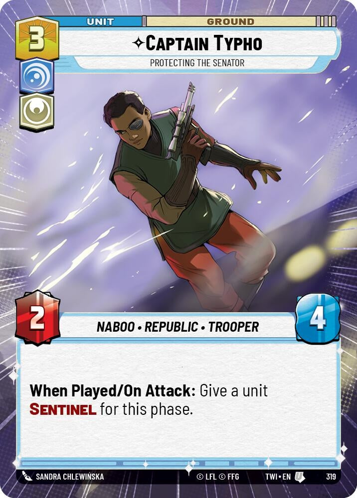 Image for Captain Typho - Protecting the Senator (Hyperspace) (Twilight of the Republic) (319) - Star Wars: Unlimited