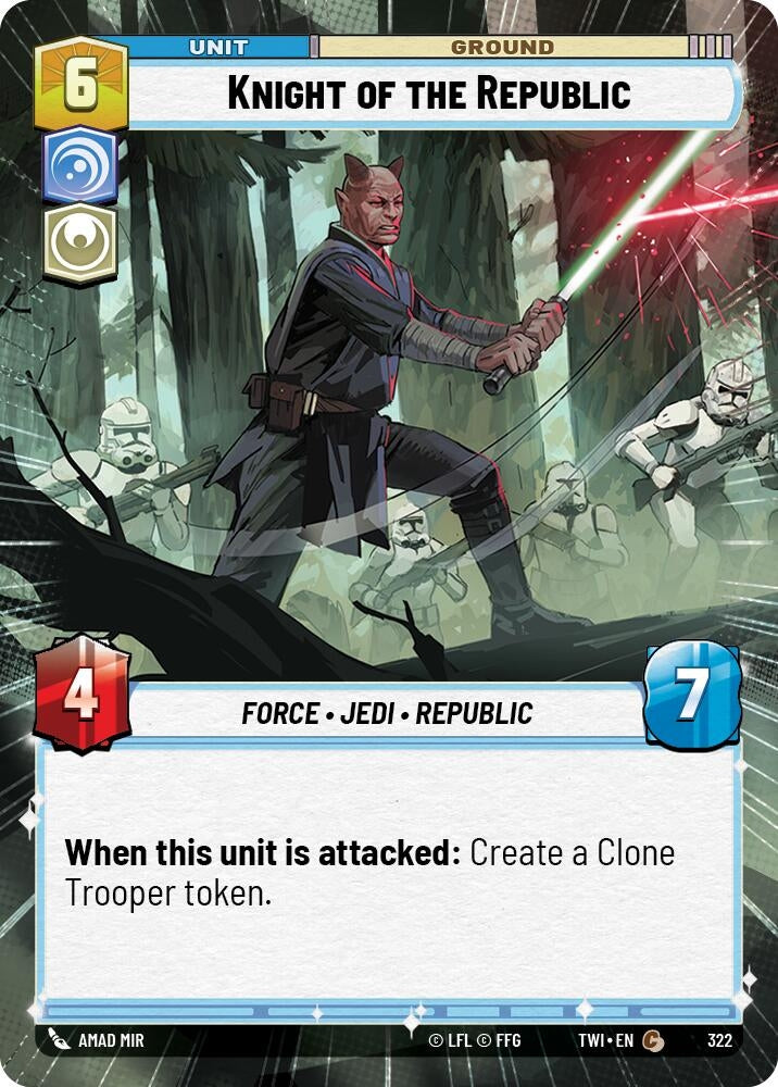 Image for Knight of the Republic (Hyperspace) (Twilight of the Republic) (322) - Star Wars: Unlimited