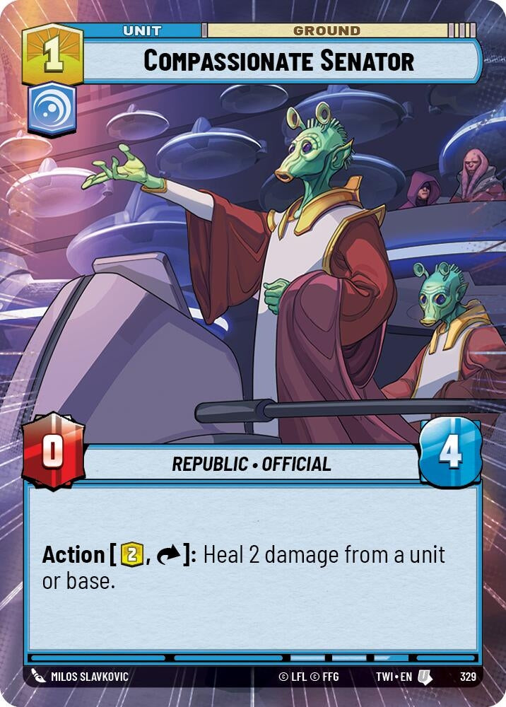 Image for Compassionate Senator (Hyperspace) (Twilight of the Republic) (329) - Star Wars: Unlimited