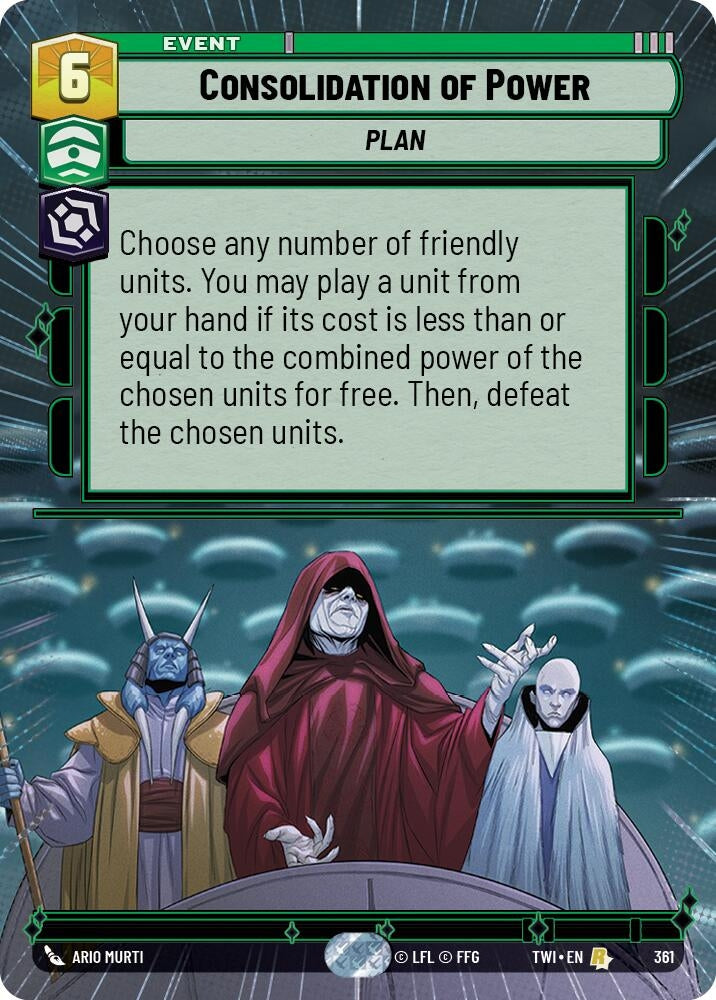 Image for Consolidation of Power (Hyperspace) (Twilight of the Republic) (361) - Star Wars: Unlimited
