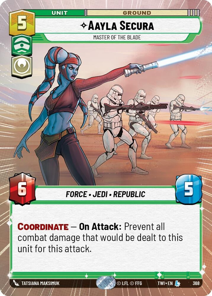 Image for Aayla Secura - Master of the Blade (Hyperspace) (Twilight of the Republic) (368) - Star Wars: Unlimited