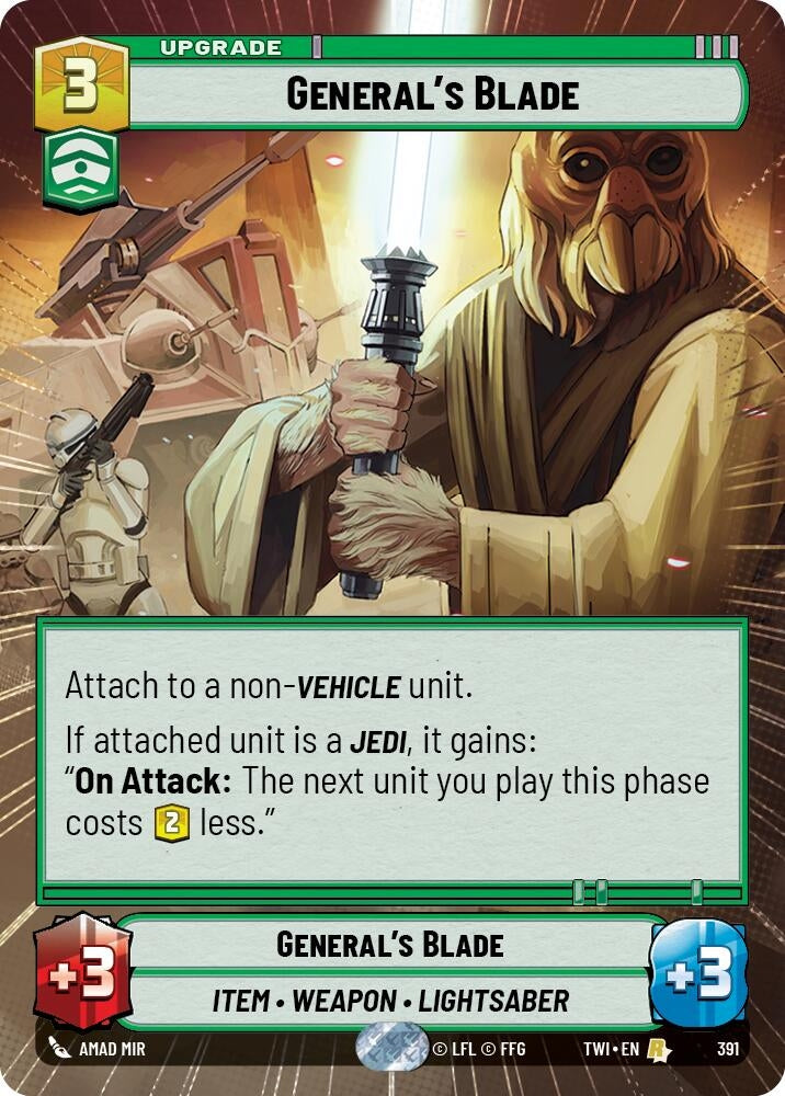 Image for General's Blade (Hyperspace) (Twilight of the Republic) (391) - Star Wars: Unlimited