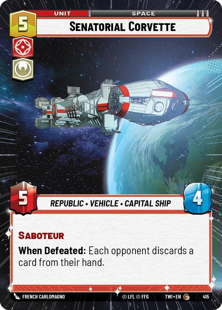 Image for Senatorial Corvette (Hyperspace) (Twilight of the Republic) (415) - Star Wars: Unlimited