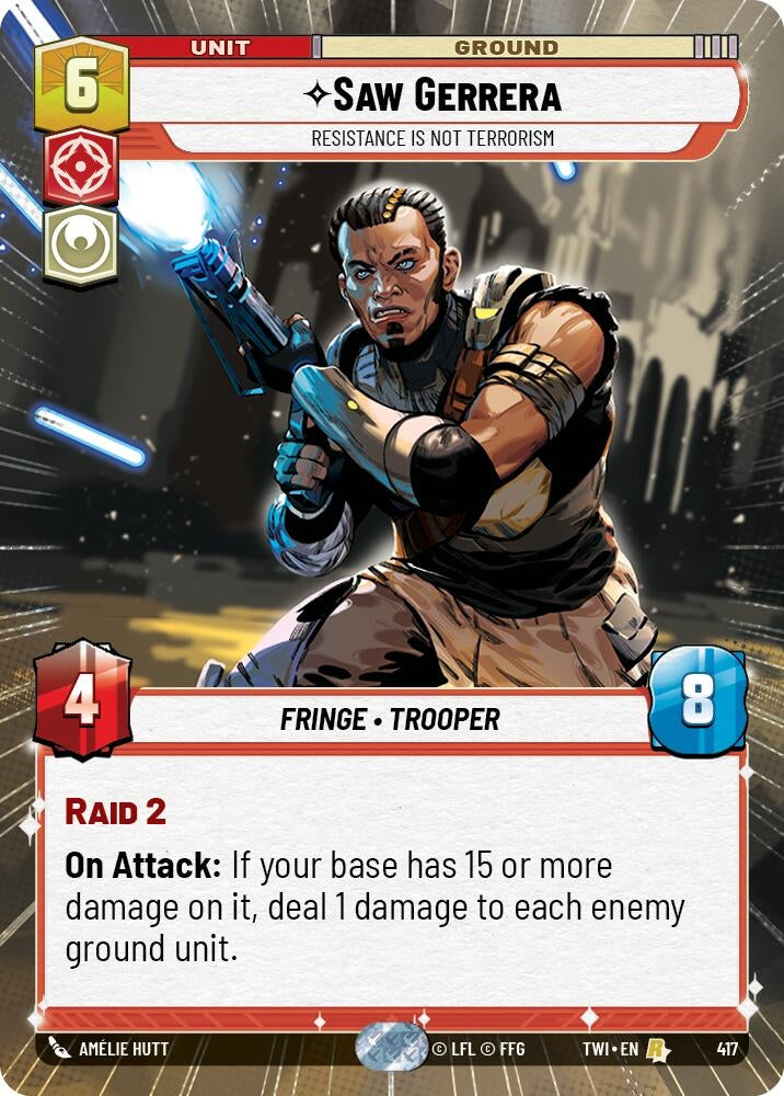 Image for Saw Gerrera - Resistance is Not Terrorism (Hyperspace) (Twilight of the Republic) (417) - Star Wars: Unlimited