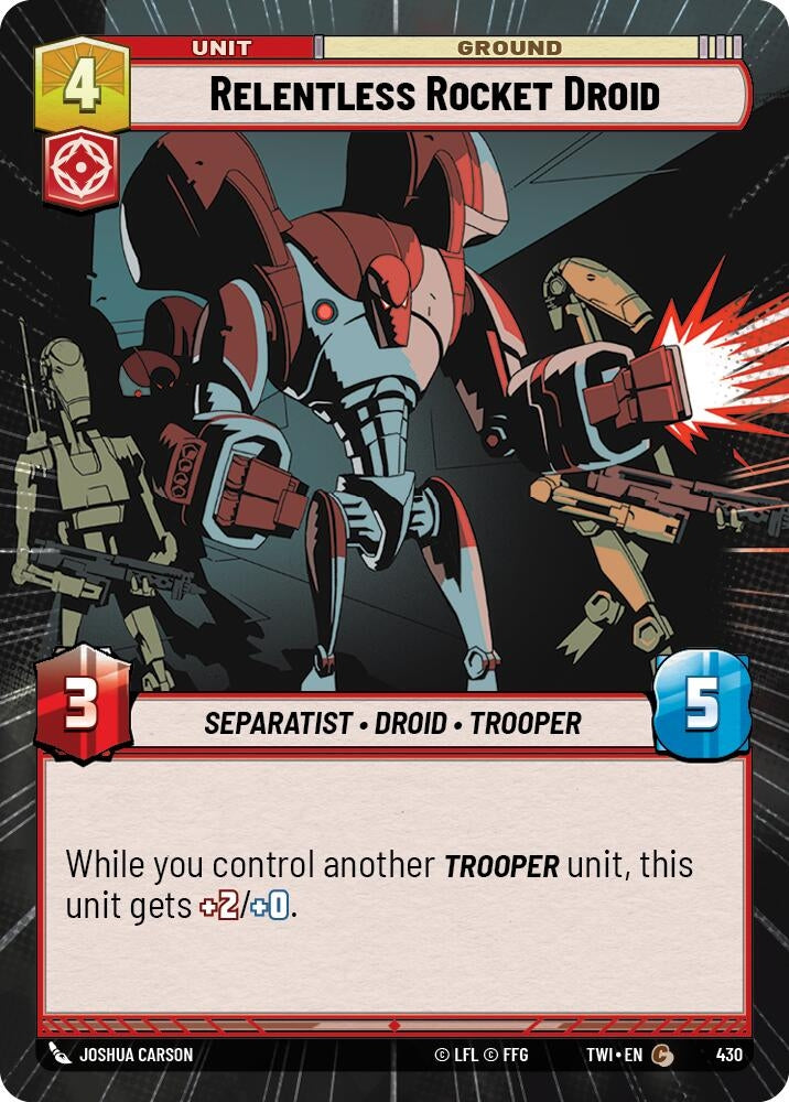 Image for Relentless Rocket Droid (Hyperspace) (Twilight of the Republic) (430) - Star Wars: Unlimited