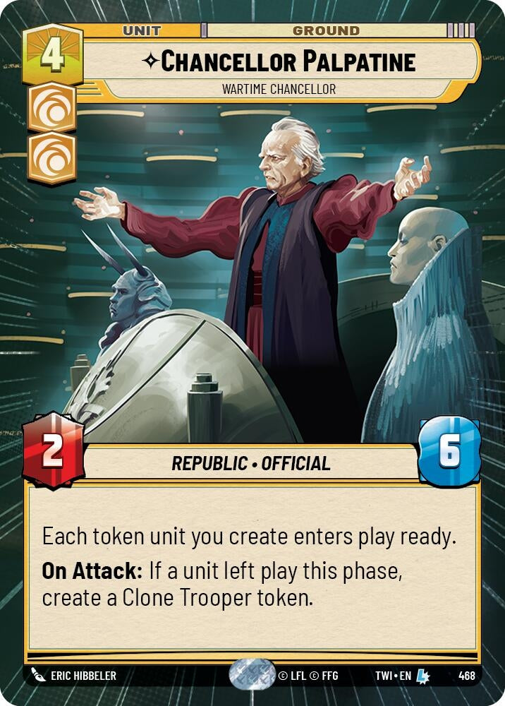 Image for Chancellor Palpatine - Wartime Chancellor (Hyperspace) (Twilight of the Republic) (468) - Star Wars: Unlimited