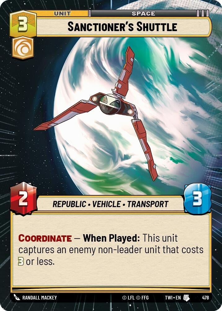 Image for Sanctioner's Shuttle (Hyperspace) (Twilight of the Republic) (478) - Star Wars: Unlimited