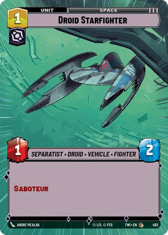 Image for Droid Starfighter (Hyperspace) (Twilight of the Republic) (492) - Star Wars: Unlimited