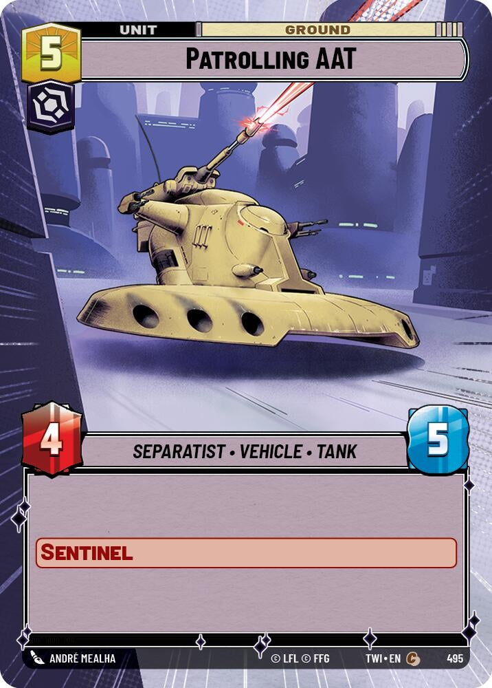 Image for Patrolling AAT (Hyperspace) (Twilight of the Republic) (495) - Star Wars: Unlimited