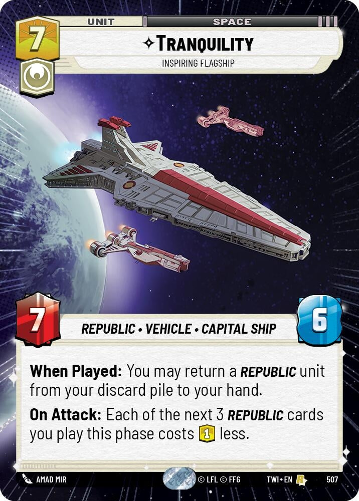 Image for Tranquility - Inspiring Flagship (Hyperspace) (Twilight of the Republic) (507) - Star Wars: Unlimited