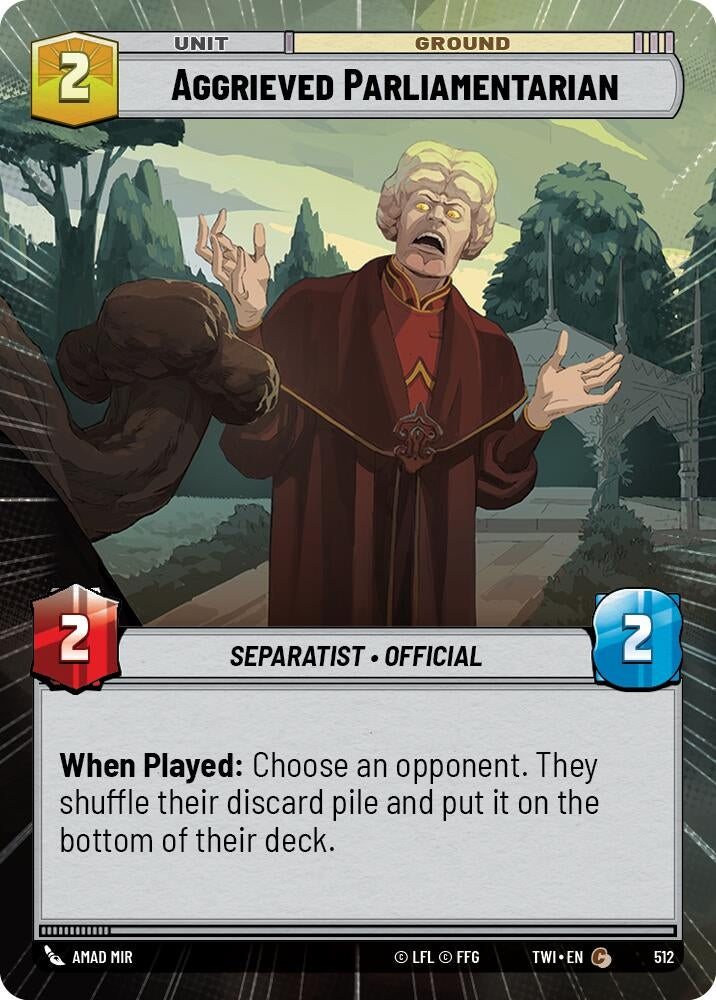 Image for Aggrieved Parliamentarian (Hyperspace) (Twilight of the Republic) (512) - Star Wars: Unlimited