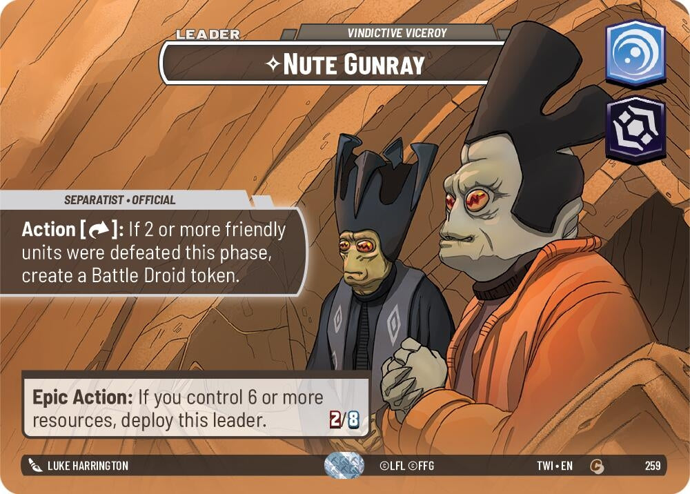 Image for Nute Gunray - Vindictive Viceroy (Showcase) (Twilight of the Republic) (259) - Star Wars: Unlimited