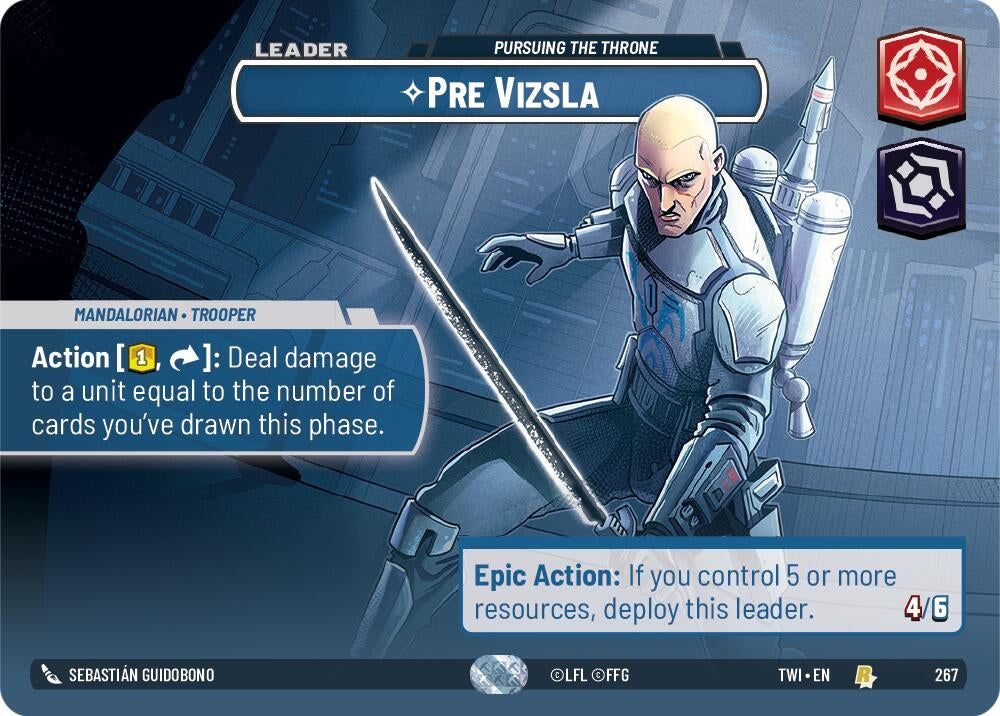 Image for Pre Vizsla - Pursuing the Throne (Showcase) (Twilight of the Republic) (267) - Star Wars: Unlimited