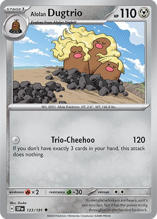 Image for Alolan Dugtrio (SV08: Surging Sparks) (123/191) - Pokemon