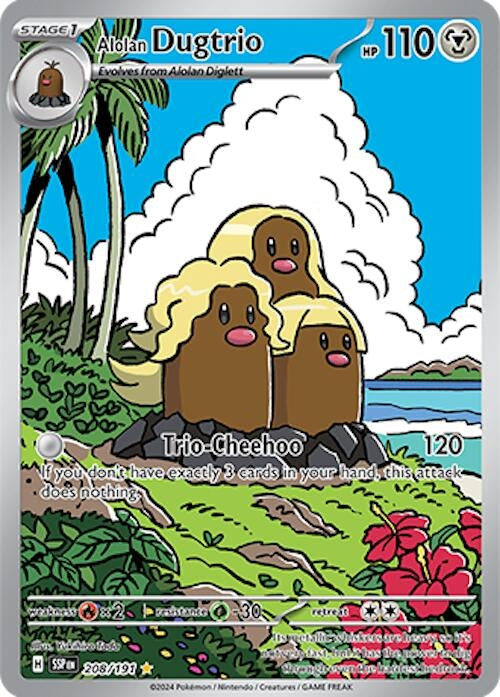 Image for Alolan Dugtrio (SV08: Surging Sparks) (208/191) - Pokemon