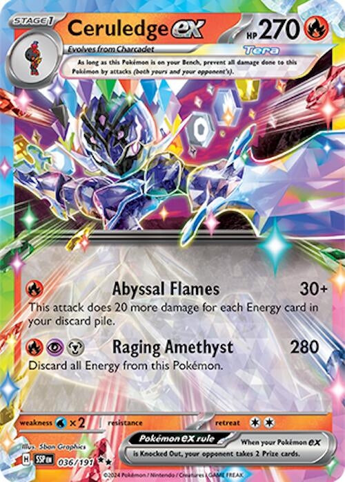 Image for Ceruledge ex (SV08: Surging Sparks) (036/191) - Pokemon