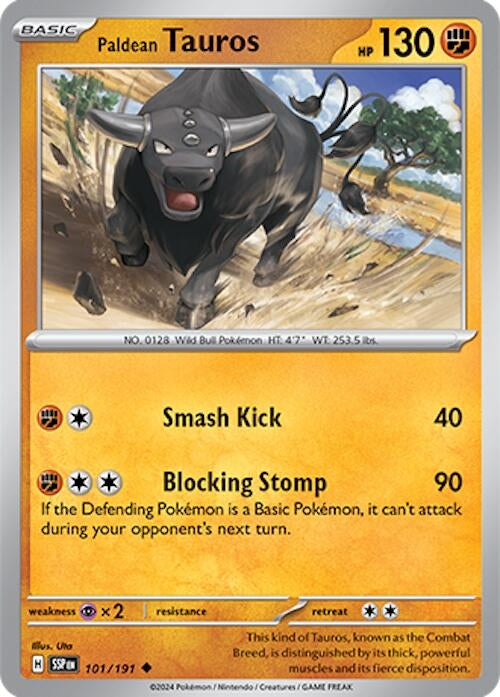 Image for Paldean Tauros (SV08: Surging Sparks) (101/191) - Pokemon