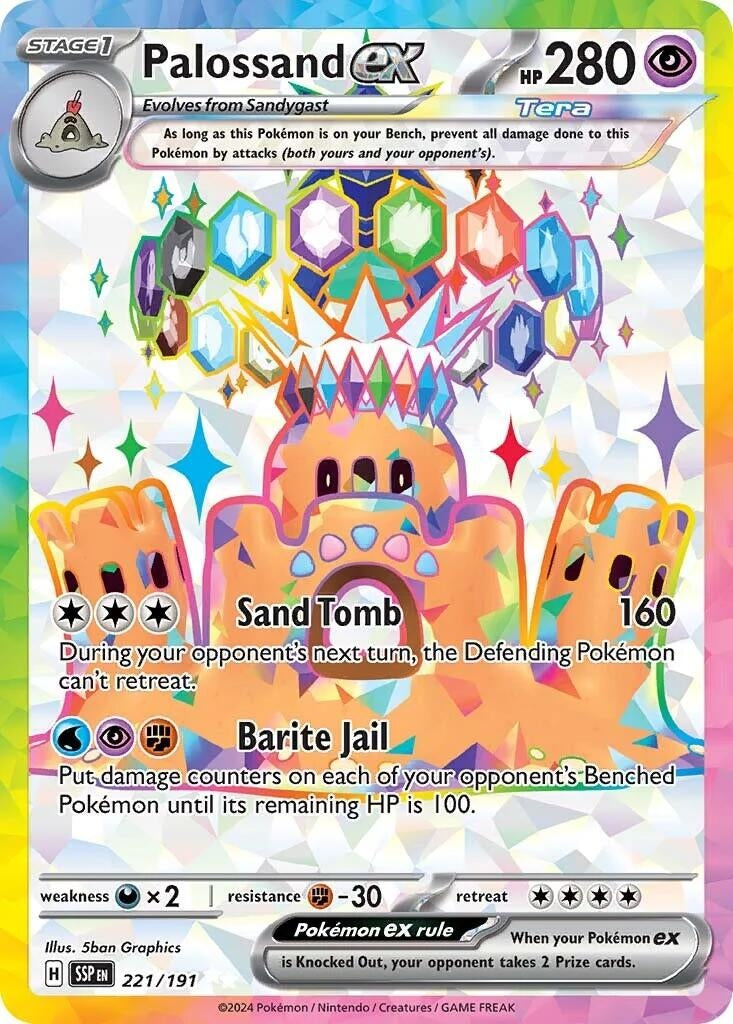 Image for Palossand ex (SV08: Surging Sparks) (221/191) - Pokemon