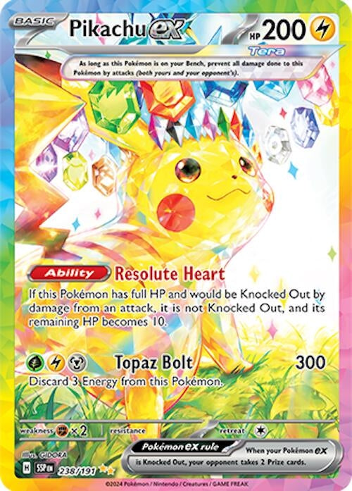 Image for Pikachu ex (SV08: Surging Sparks) (238/191) - Pokemon