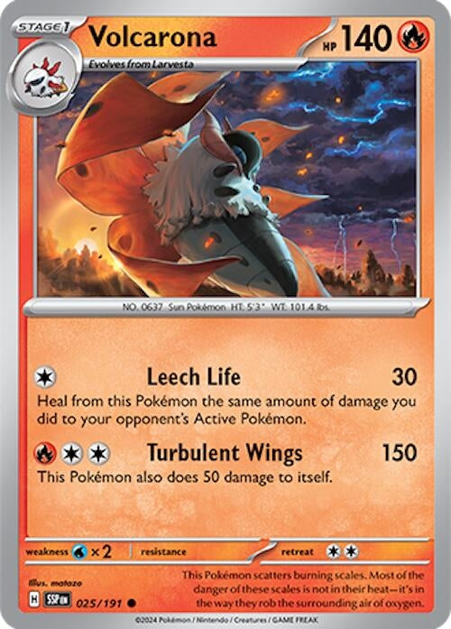 Image for Volcarona (SV08: Surging Sparks) (025/191) - Pokemon