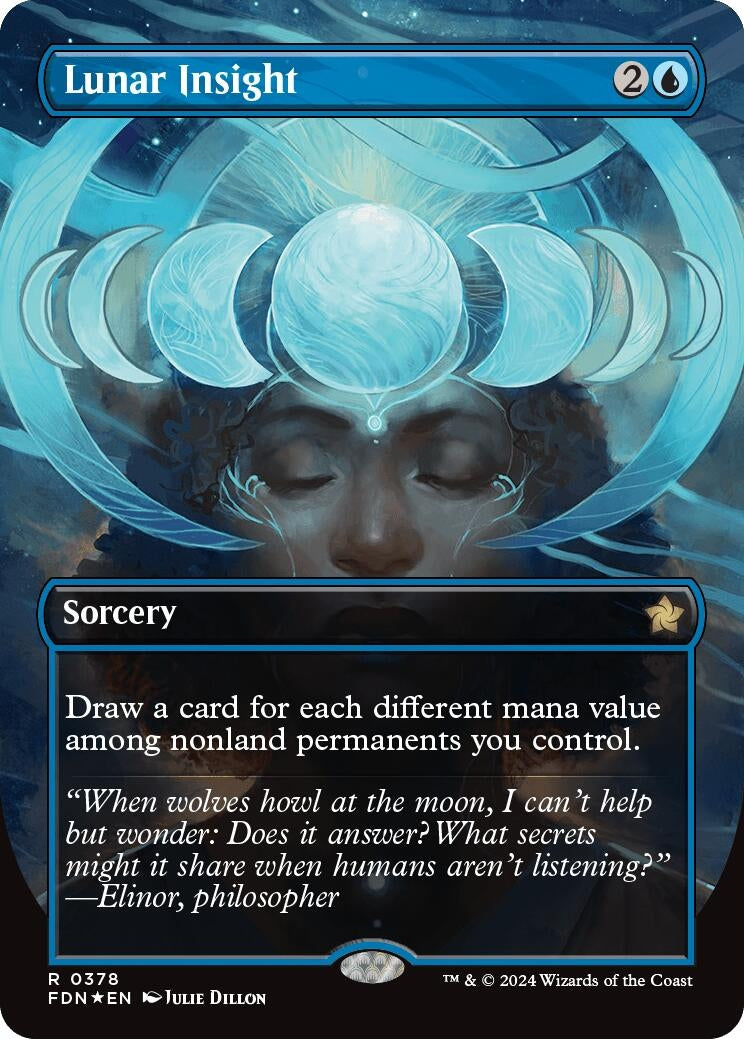 Image for Lunar Insight (Borderless) (Mana Foil) (Foundations) (378) - Magic: The Gathering