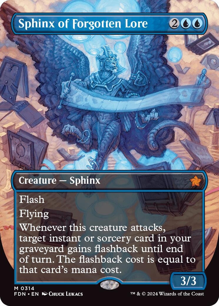Image for Sphinx of Forgotten Lore (Borderless) (Foundations) (314) - Magic: The Gathering