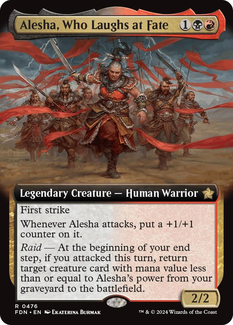 Image for Alesha, Who Laughs at Fate (Extended Art) (Foundations) (476) - Magic: The Gathering