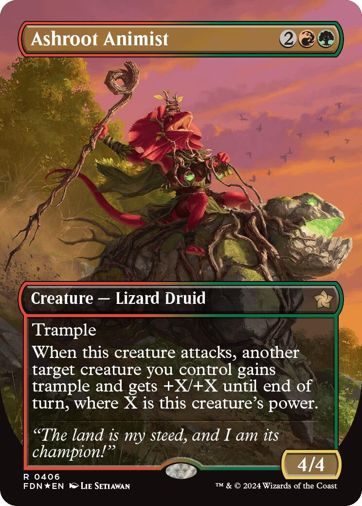 Image for Ashroot Animist (Borderless) (Mana Foil) (Foundations) (406) - Magic: The Gathering