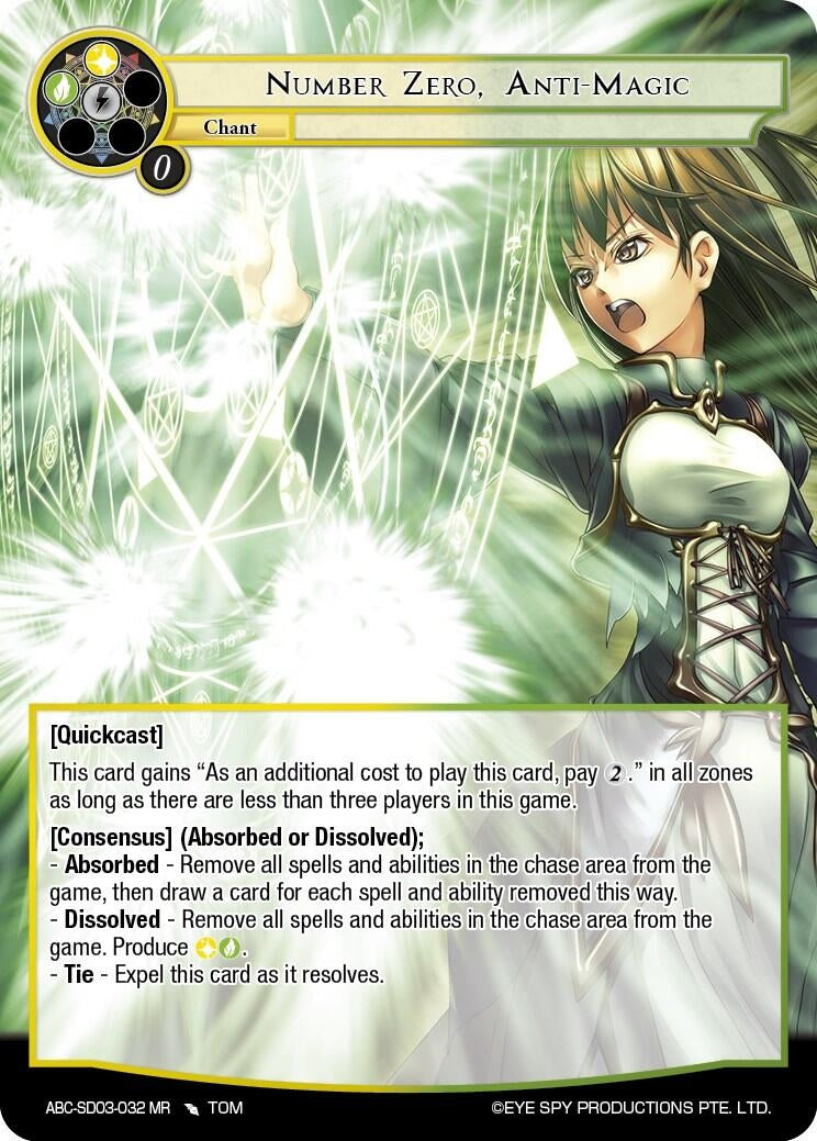 Image for Number Zero, Anti-Magic (ABC Duel Decks) (ABC-SD03-032 MR) - Force of Will