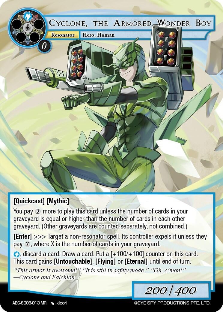 Image for Cyclone, the Armored Wonder Boy (ABC-SD08-013) (ABC Duel Decks) (ABC-SD08-013 MR) - Force of Will