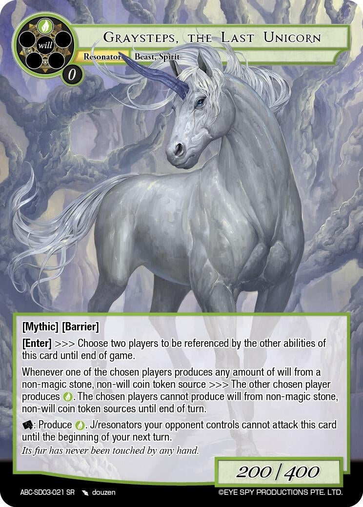 Image for Graysteps, The Last Unicorn (ABC-SD03-021) (ABC Duel Decks) (ABC-SD03-021 SR) - Force of Will