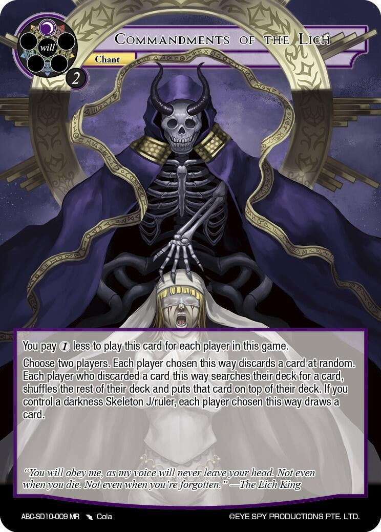 Image for Commandments Of The Lich (ABC-SD10-009) (ABC Duel Decks) (ABC-SD10-009 MR) - Force of Will