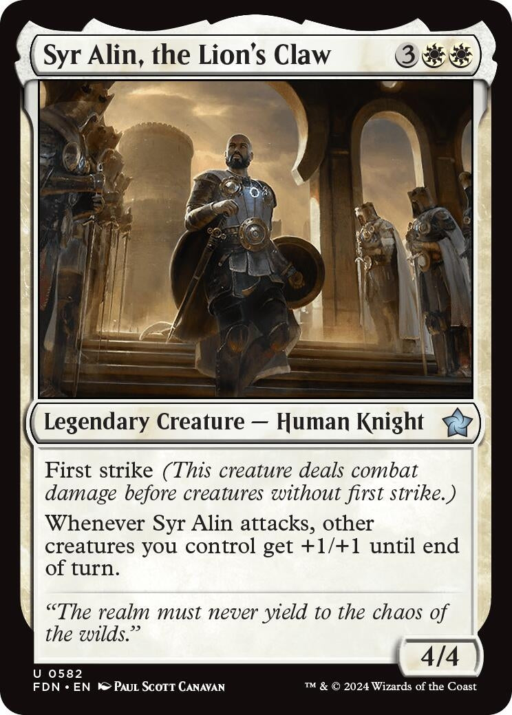 Image for Syr Alin, the Lion's Claw (Foundations) (582) - Magic: The Gathering