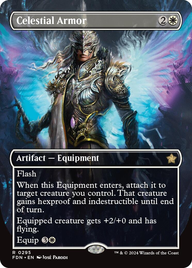 Image for Celestial Armor (Borderless) (Foundations) (295) - Magic: The Gathering