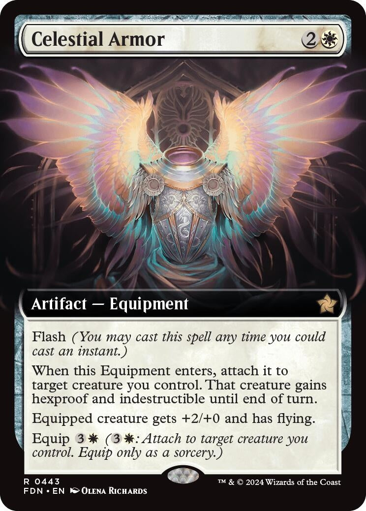 Image for Celestial Armor (Extended Art) (Foundations) (443) - Magic: The Gathering