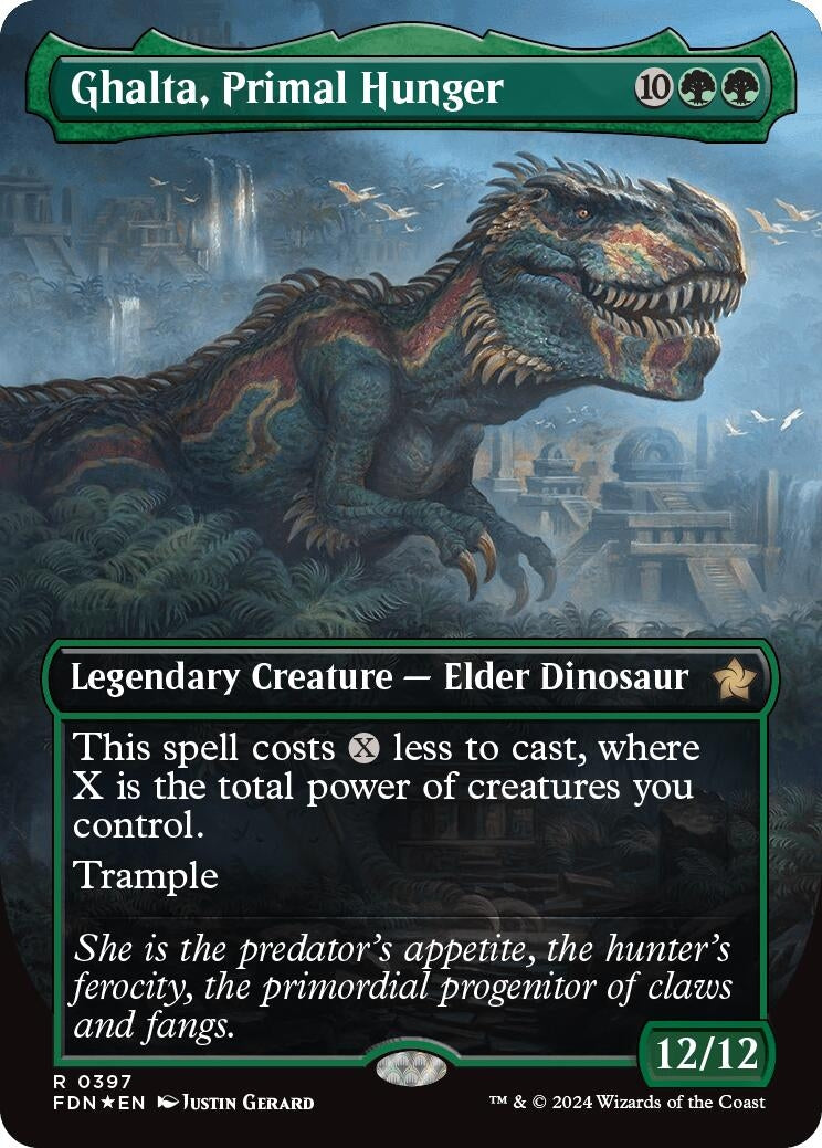 Image for Ghalta, Primal Hunger (Borderless) (Mana Foil) (Foundations) (397) - Magic: The Gathering
