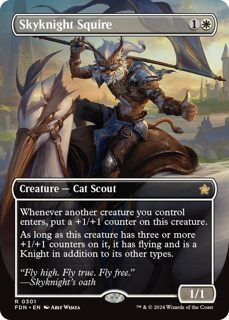 Image for Skyknight Squire (Borderless) (Foundations) (301) - Magic: The Gathering