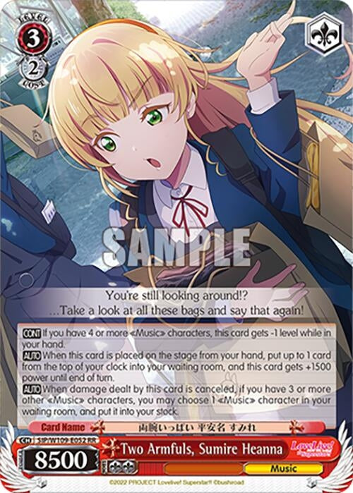 Image for Two Armfuls, Sumire Heanna (Love Live! School idol festival 2 MIRACLE LIVE!) (SIP/W109-E052 RR) - Weiss Schwarz