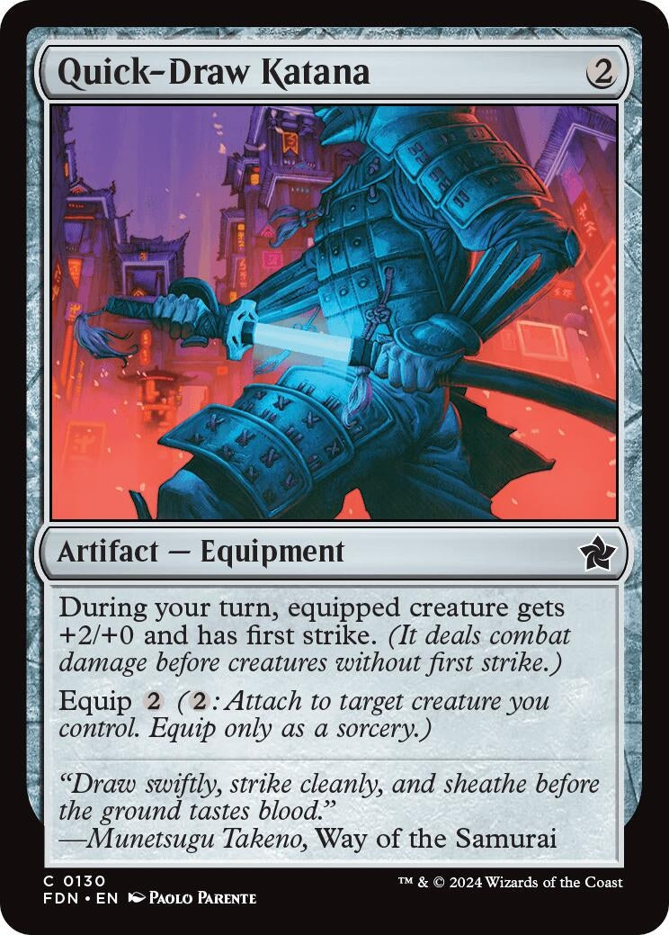 Image for Quick-Draw Katana (Foundations) (130) - Magic: The Gathering