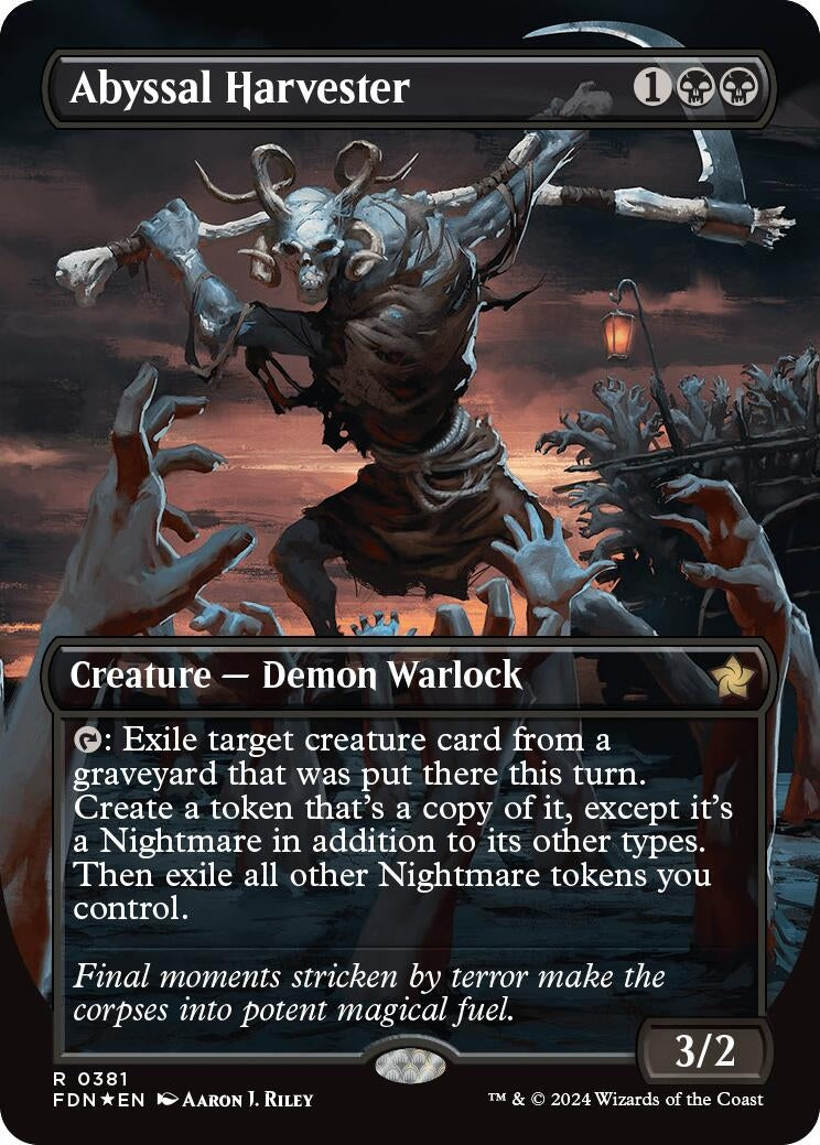 Image for Abyssal Harvester (Borderless) (Mana Foil) (Foundations) (381) - Magic: The Gathering