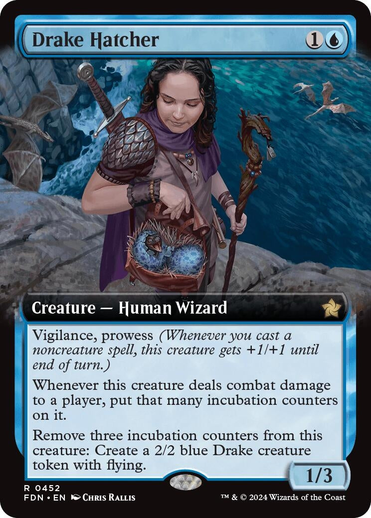 Image for Drake Hatcher (Extended Art) (Foundations) (452) - Magic: The Gathering