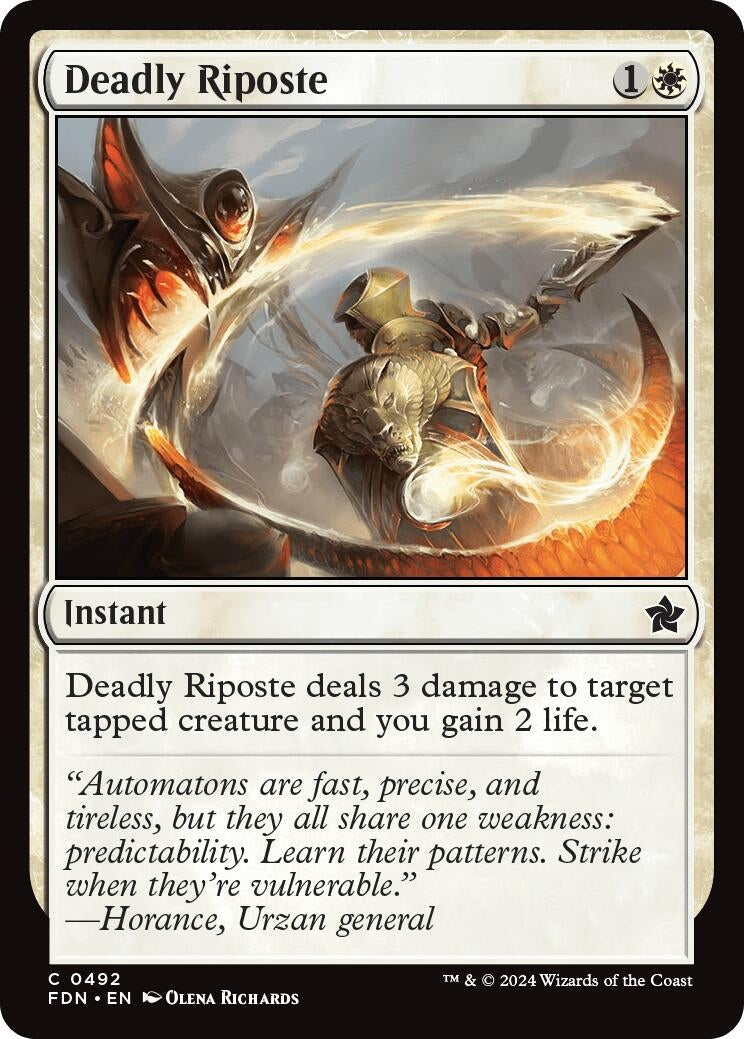 Image for Deadly Riposte (Foundations) (492) - Magic: The Gathering