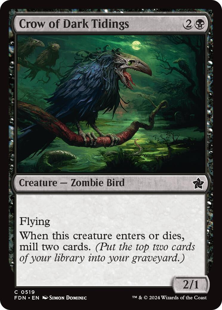 Image for Crow of Dark Tidings (Foundations) (519) - Magic: The Gathering