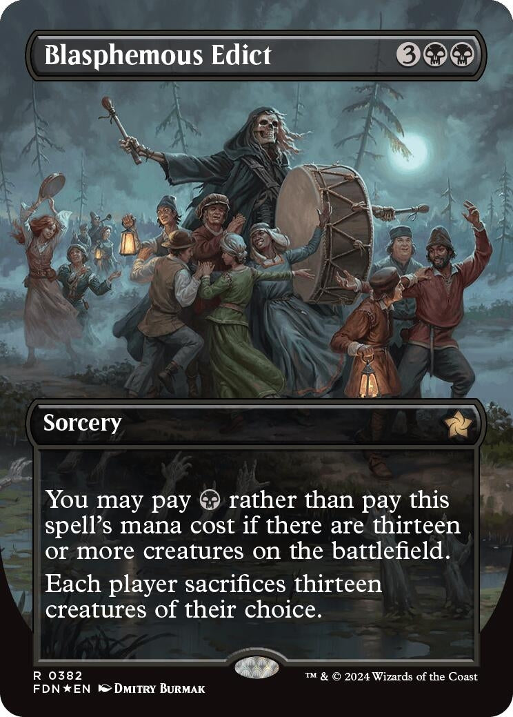 Image for Blasphemous Edict (Borderless) (Mana Foil) (Foundations) (382) - Magic: The Gathering